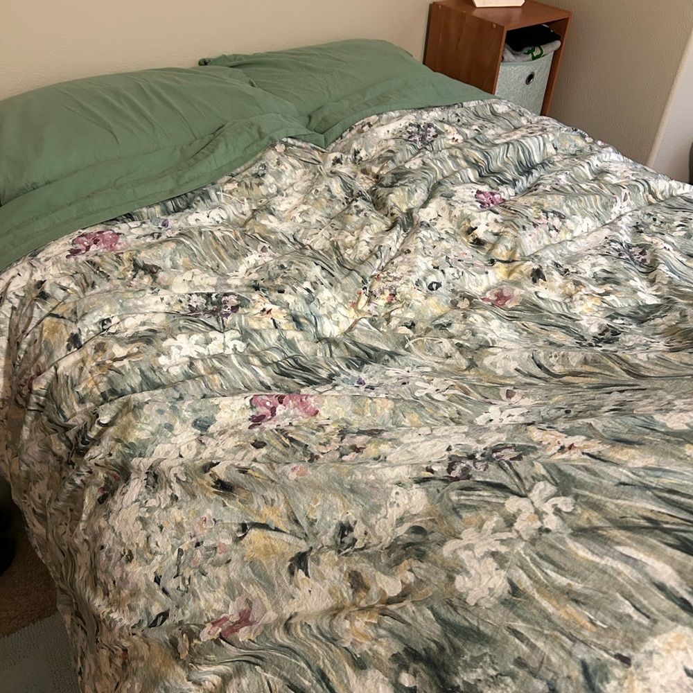 Pottery Barn Giverny Fleur Duvet Cover and Standard Shams in Sage and Pink - Picture 4 of 7
